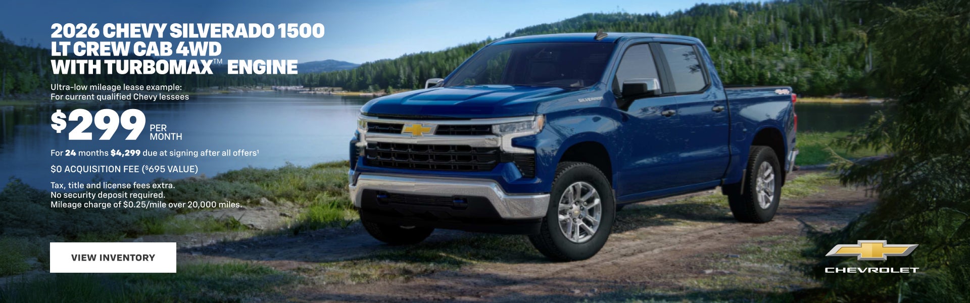2026 Chevy Silverado 1500 LT Crew Cab 4WD with TurboMax Engine. Ultra-low mileage lease example f...